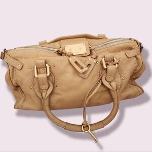 Chloe Paddington Leather Bag in Tan